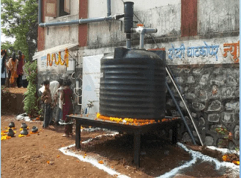 Rainwater harvesting at an existing building
